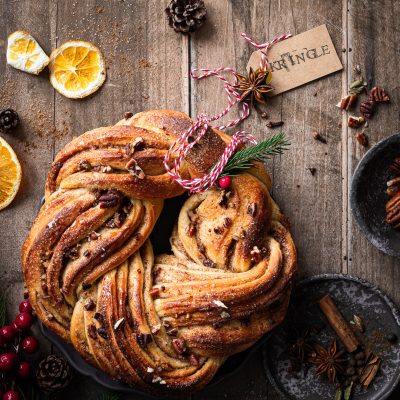 Gingerbread Kringle, la brioche-corona di Natale